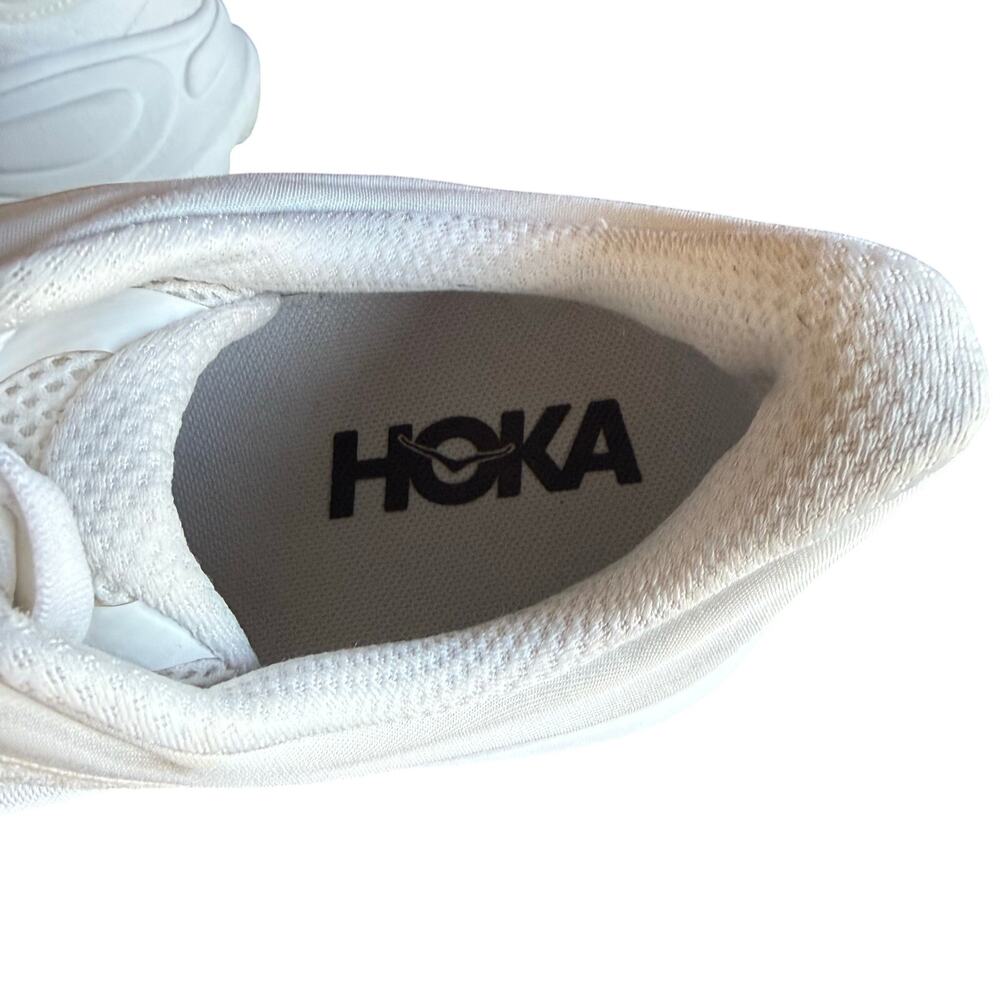 HOKA Women's Bondi 9 White Running Shoes Max Cushion Walking Sneakers - 8.5 EE - Picture 8 of 12